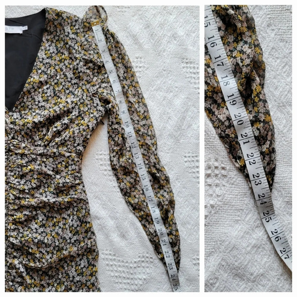 ASTR Kimbra Floral  V-Neck 3/4 Sleeve Mini Ruching Dress - Picture 10 of 13